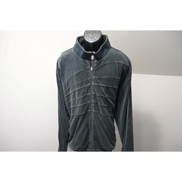 Vintage Coogi Velour Track Jacket Full Zip Gray Long Sleeve Mens Size 4XL - Picture 3 of 12
